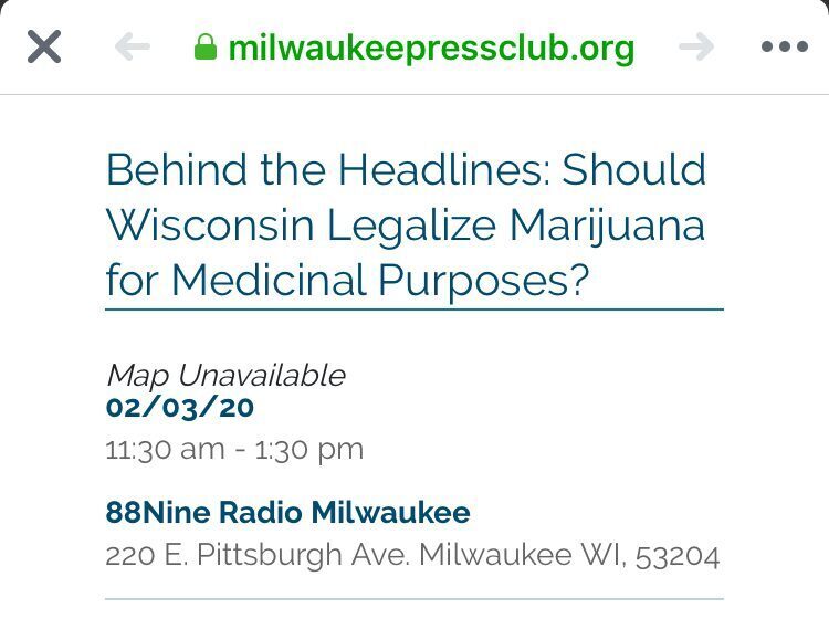 Milwaukee Press Club Marijuana Forum Planned for Feb 3, 2020