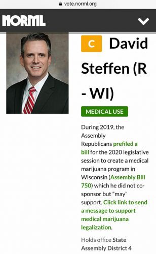 Rep. Dave Steffen Marijuana Info