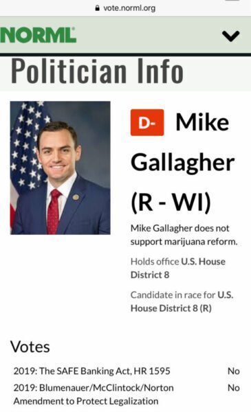 Congressman Mike Gallagher says Wisconsin needs to legalize cannabis and don’t wait for the feds to do it