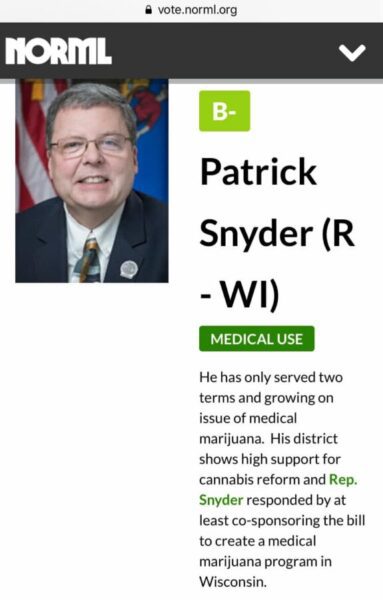 Rep. Snyder Marijuana Record